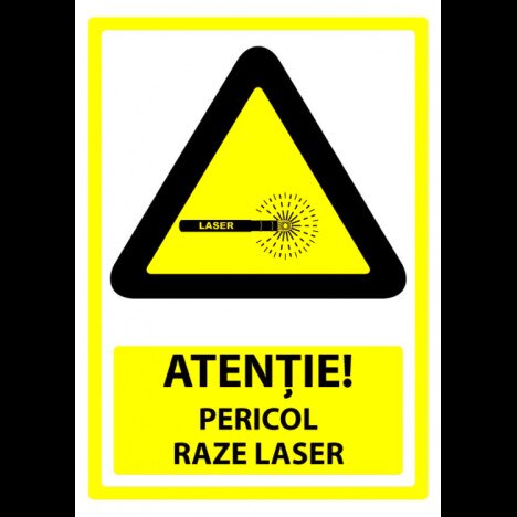 Indicator atentie pericol raze laser